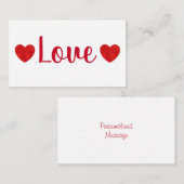 Red Waterverf Heart Note Card Notitiekaartje (Voorkant / Achterkant)