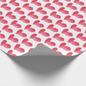 Red Waterverf Heart Patroon Valentijnse Cadeau Cadeaupapier (Hoek)