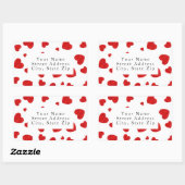 Red Waterverf Hearts Patroon 2 Etiketten (Vel)