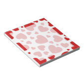 Red Waterverf Hearts Patroon Notitieblok (Schuin)