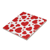 Red Waterverf Hearts Patroon Tegeltje (Zijkant)