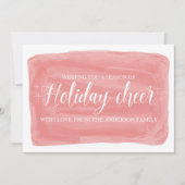 Red Waterverf Holiday Cheer Flat Kaart (Voorkant)