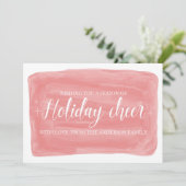 Red Waterverf Holiday Cheer Flat Kaart (Staand voorkant)