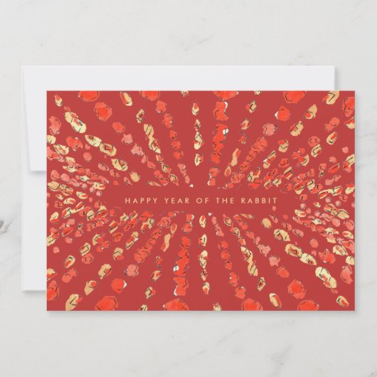 Red Waterverf Lantern Chinese Lunar Nieuwjaar Feestdagenkaart (Voorkant)