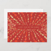 Red Waterverf Lantern Chinese Lunar Nieuwjaar Feestdagenkaart (Voorkant / Achterkant)