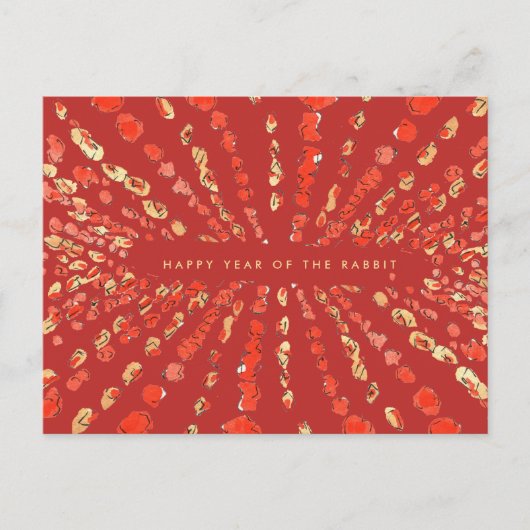 Red Waterverf Lantern Chinese Lunar Nieuwjaar Feestdagenkaart (Voorkant)