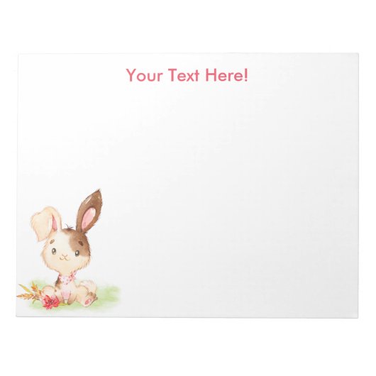 Red Waterverf Little Bunny Notitieblok (Voorkant)