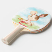 Red Waterverf Little Bunny Tafeltennisbatje (Voorkant Gekanteld)