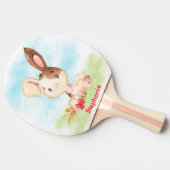 Red Waterverf Little Bunny Tafeltennisbatje (Zijkant)