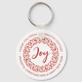 Red Waterverf met aangepaste kerstmis Sleutelhanger (Voorkant)