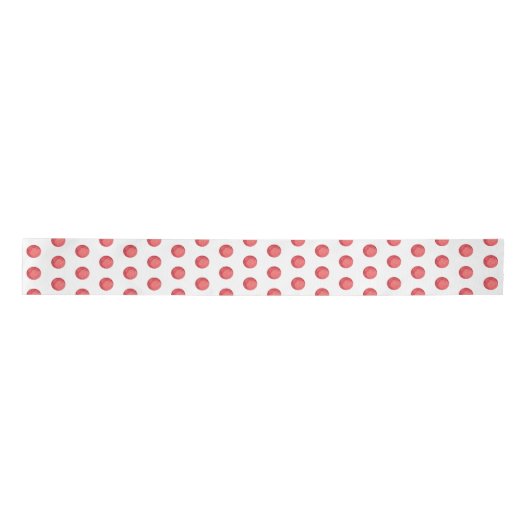Red Waterverf Polka Dots Holiday Kerstmis Satijnen Lint (Voorkant)