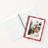 Red Waterverf Pset Rustic-fotokerstmis Notitieboek (Binnen)