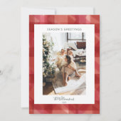 Red Waterverf Pset Rustic Photo Seasons Greep Feestdagenkaart (Voorkant)