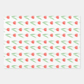 Red Waterverf Tulip Patroon Inpakpapier Vel (Voorkant)