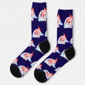 Red Waterverf Unicorn Premium Crew Sokken (Links)