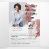 Red Waterverf vooraan van Real Estate Marketing Drieluik Kaart (Binnenkant midden)