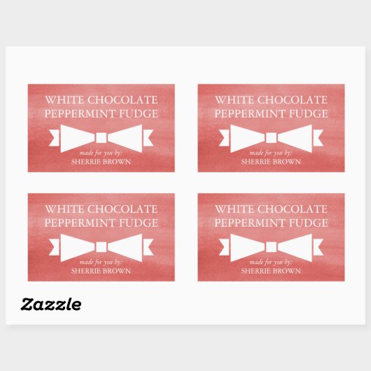 Red Waterverf Wash Holiday Gift Label (Vel)