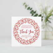 Red Waterverf Wreath Corporate Kerstmis. Bedankkaart (Staand voorkant)