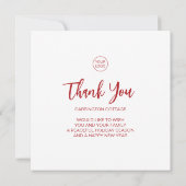 Red Waterverf Wreath Corporate Kerstmis. Bedankkaart (Achterkant)