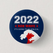 RED WAVE 2022 Midterm Elections USA Ronde Button 3,2 Cm (Voorkant)