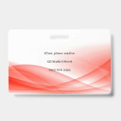 Red Wave Design foto-ID Badge (Achterkant)