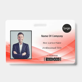 Red Wave Design foto-ID Badge