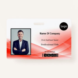 Red Wave Design foto-ID Badge