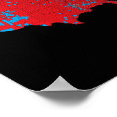 Red Wave kaart van de VS in de presidentsverkiezin Poster (Hoek)