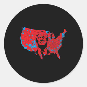 Red Wave kaart van de VS in de Trump 2024 presiden Ronde Sticker