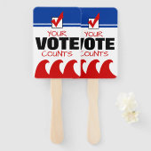 Red Wave Republikein Uw stem telt verkiezingen 201 Handwaaier (Voorkant en achterkant)