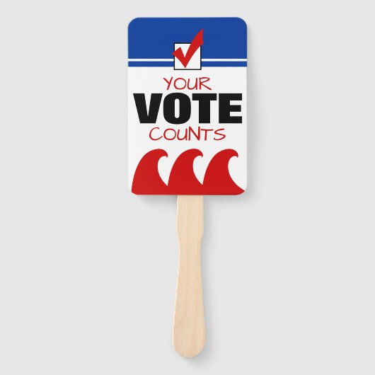 Red Wave Republikein Uw stem telt verkiezingen 201 Handwaaier (Voorkant)