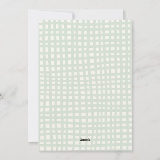 Red Wavy Lijst Prettige feestdagen Botanical Feestdagenkaart (Achterkant)