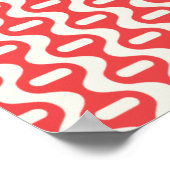 Red Wavy Retro Patroon Poster (Hoek)