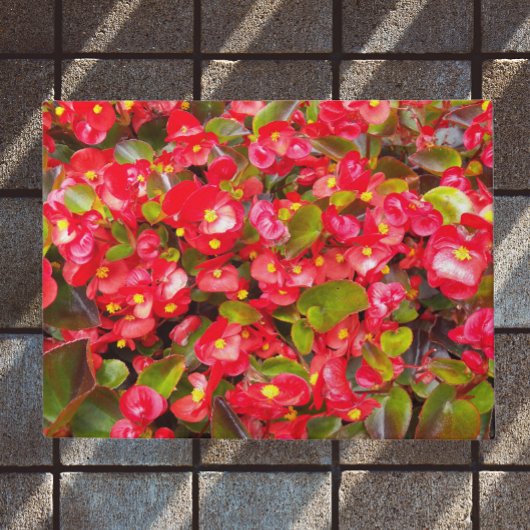 Red Wax Begonias Floral Deurmat