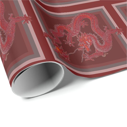 Red Wax Dragon Cadeaupapier (Rol Hoek)