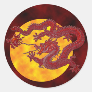 Red Wax Dragon Ronde Sticker