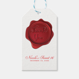 Red Wax Seal Dank u Elegant Formele Partij Cadeaulabel