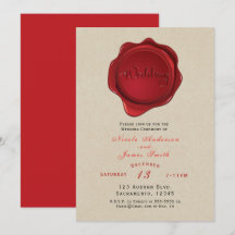Red Wax Seal Elegant Kraft Bruin Rustiek Huwelijk