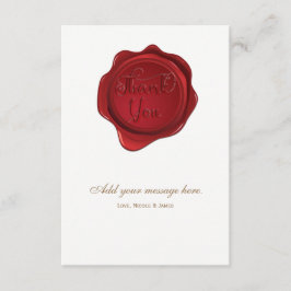 Red Wax Seal Elegante formele bruiloft Dank u Bedankkaart