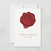 Red Wax Seal Elegante formele bruiloft Dank u Bedankkaart (Voorkant)
