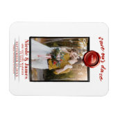 Red Wax Seal Foto Bruiloft Save the Date Magneet (Horizontaal)