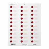 Red Wax Seal Sweet 16 Elegant Formal Party Etiket (Full Sheet)
