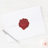 Red Wax Seal Sweet 16 Elegante bruiloft Ronde Sticker (Envelop)