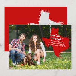 Red We hebben verhuisd - Dotted Texas Moving Aankondiging
