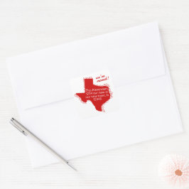 Red We hebben verhuisd - Dotted Texas Moving Vierkante Sticker
