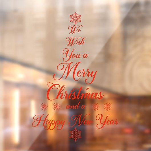 Red we wensen u een prettig kerstvenster. raamsticker (Vel 2)