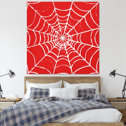 Red Web Canvas Afdruk (Insitu (Slaapkamer))