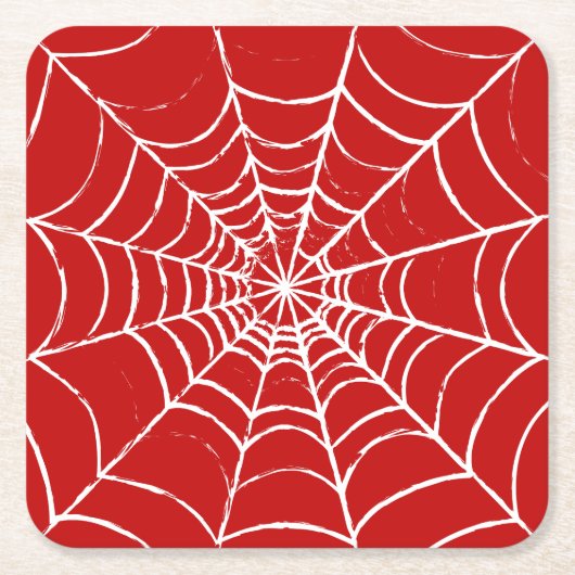 Red Web Kartonnen Onderzetters (Voorkant)