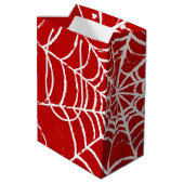 Red Web Medium Cadeauzakje (Achterkant Gekanteld)