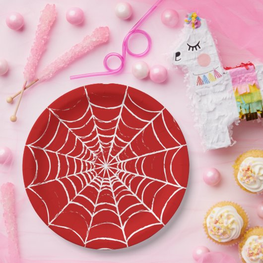 Red Web Papieren Bordje (Feest)